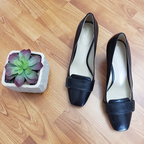 Naturalizer N5 Comfort Interest Pumps Black Genuine Leather Sz 7.5 - Picture 2 of 12